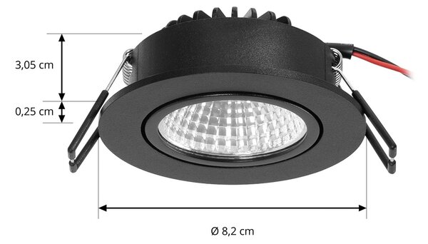 Arcchio LED downlight Zarik czarny, 3000K Arcchio, możliwość ściemniania, czarny, salon / jadalnia, aluminium, nowoczesny