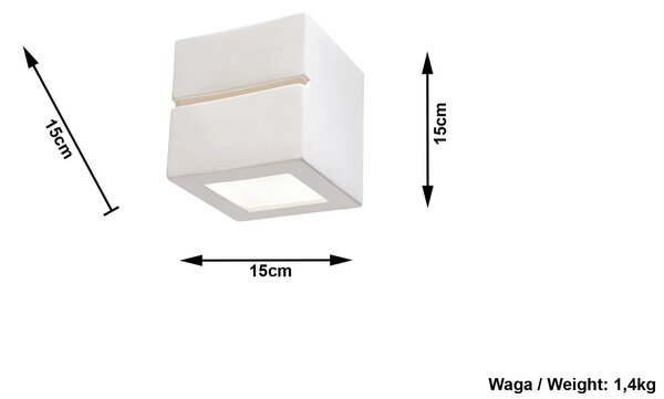 Ceramiczny kinkiet kwadratowy 2X E708 C8-M96