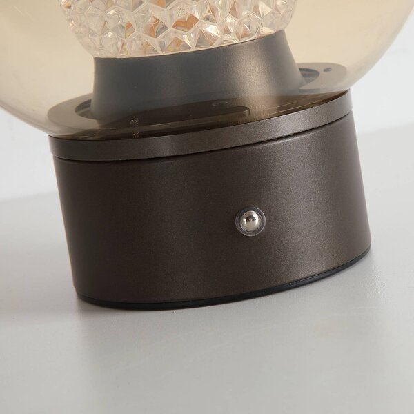 Searchlight Lampa stołowa Solis, możliwość ściemniania, kremowy / amber, salon / jadalnia, metal