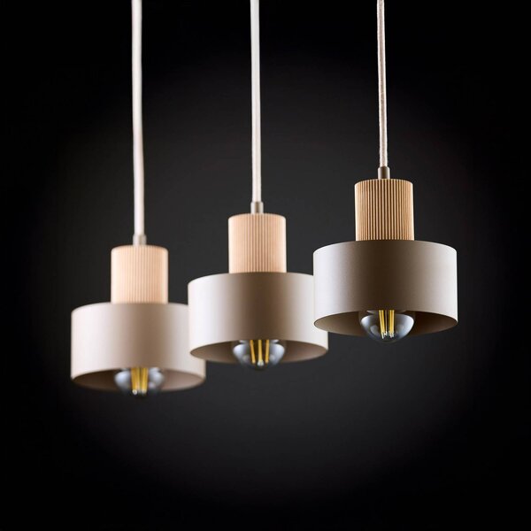 Lampa wisząca Rif SIGMA, możliwość ściemniania, kremowy / amber, salon / jadalnia, metal, nowoczesny