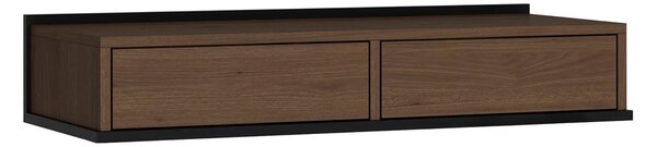 Toaletka wisząca Zenar 100 cm z szufladami - orzech elegant / czarny