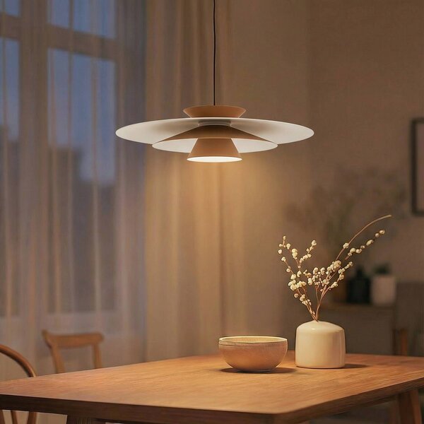 Lampa wisząca Livie Lucande, możliwość ściemniania, kremowy / amber, salon / jadalnia, nowoczesny