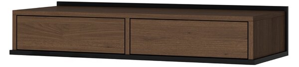 Toaletka wisząca Zenar 100 cm z szufladami - orzech elegant / czarny