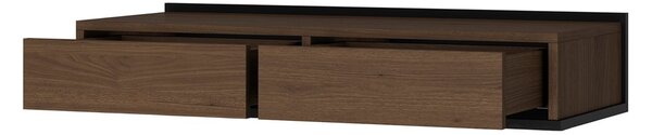Toaletka wisząca Zenar 100 cm z szufladami - orzech elegant / czarny