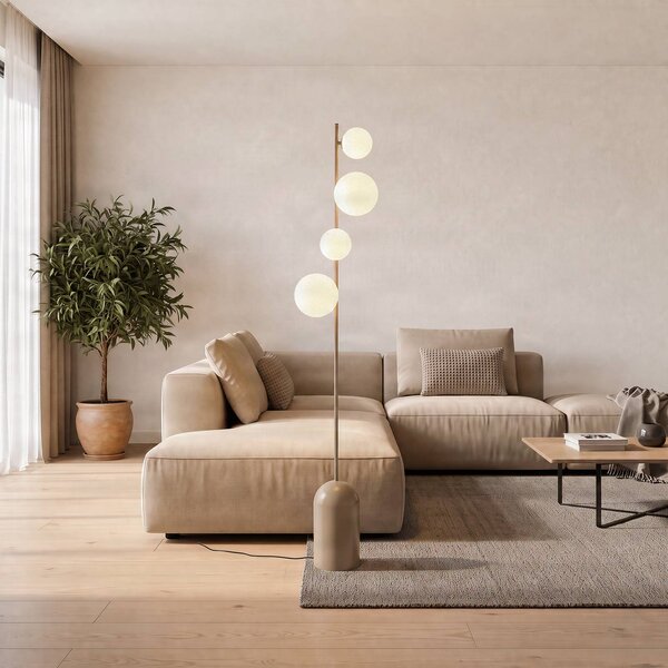 Lampa stojąca Etno LP4 EMIBIG LIGHTING, kremowy / amber, salon / jadalnia, szkło, nowoczesny