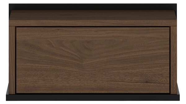 Szafka nocna wisząca Zenar z szufladą 50 cm - orzech elegant / czarny