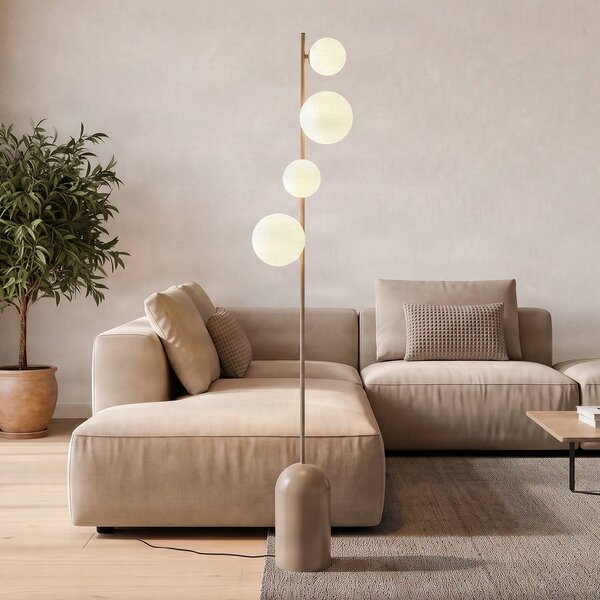 Lampa stojąca Etno LP4 EMIBIG LIGHTING, kremowy / amber, salon / jadalnia, szkło, nowoczesny