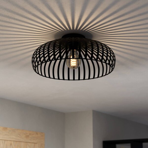EGLO Lampa sufitowa Mogano 3, możliwość ściemniania, czarny, salon / jadalnia, metal, vintage