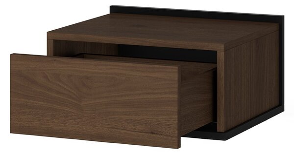 Szafka nocna wisząca Zenar z szufladą 50 cm - orzech elegant / czarny