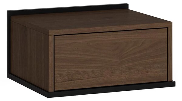 Szafka nocna wisząca Zenar z szufladą 50 cm - orzech elegant / czarny