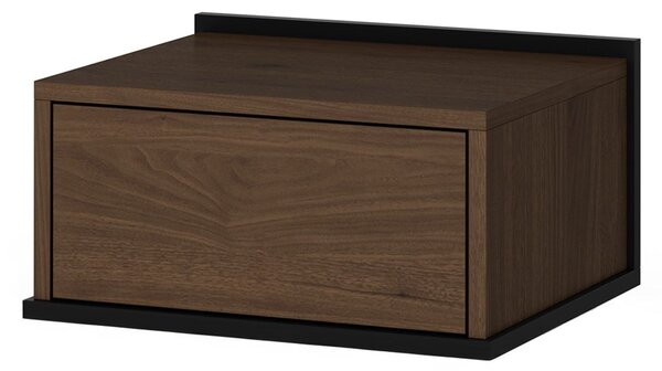 Szafka nocna wisząca Zenar z szufladą 50 cm - orzech elegant / czarny