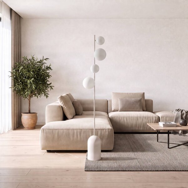 Lampa stojąca Etno LP4 EMIBIG LIGHTING, biały / opal, salon / jadalnia, szkło, nowoczesny