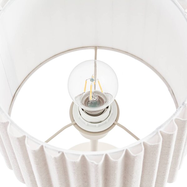 Lindby Lampa stołowa Libbie, kremowy / amber, salon / jadalnia, tkanina / materiał / jedwab