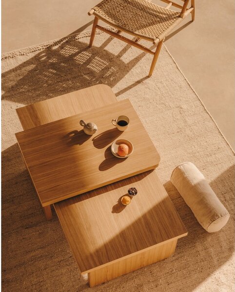 Stolik w dekorze dębu w naturalnym kolorze 89x62 cm Oaq – Kave Home