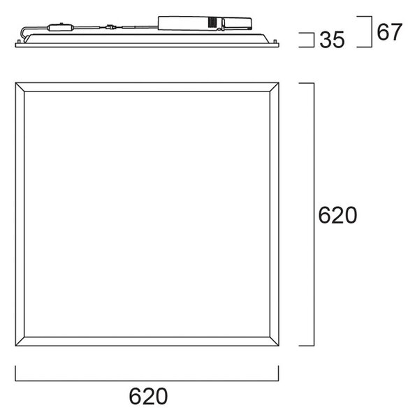 Sylvania Panel LED do zabudowy START, biały, 62 x cm, włączanie/wyłączanie, CCT, 33 START, biały / opal, biuro, metal