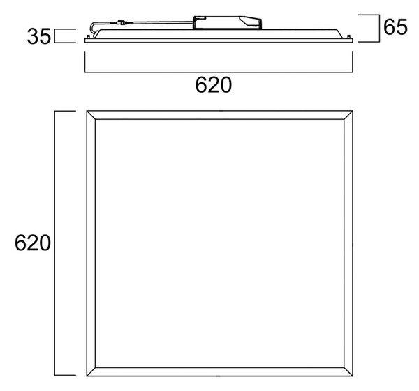 Sylvania Panel LED do zabudowy QUANTUM, biały, 62 x cm, DALI, 26 W, UGR19, IP54 możliwość ściemniania, biały / opal, biuro, metal