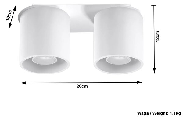 Plafon podwójny walec B8-D78