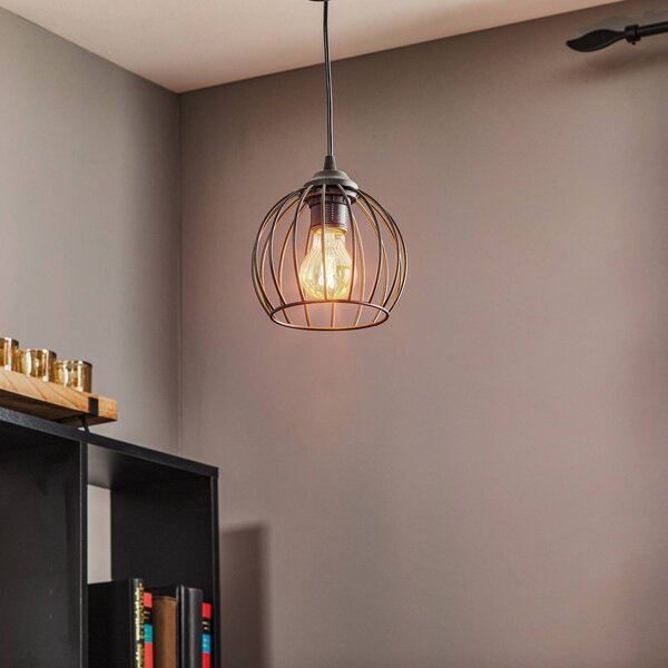 HELAM Lampa wisząca Cumera, możliwość ściemniania, czarny, salon / jadalnia, metal, nowoczesny