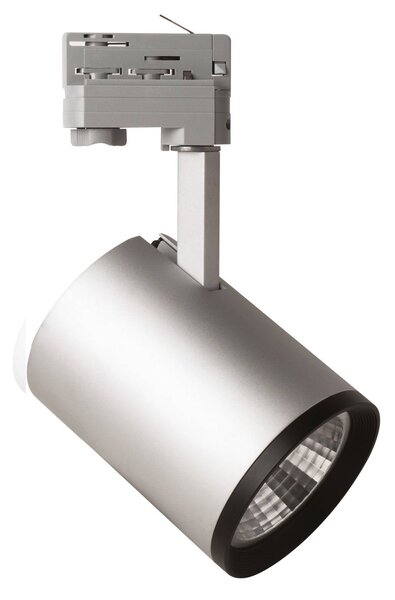 MEGAMAN Spot LED Marco do szyny 3-fazowej srebrny 4000K, aluminiowy / szary / cynkowy, salon / jadalnia, aluminium, nowoczesny