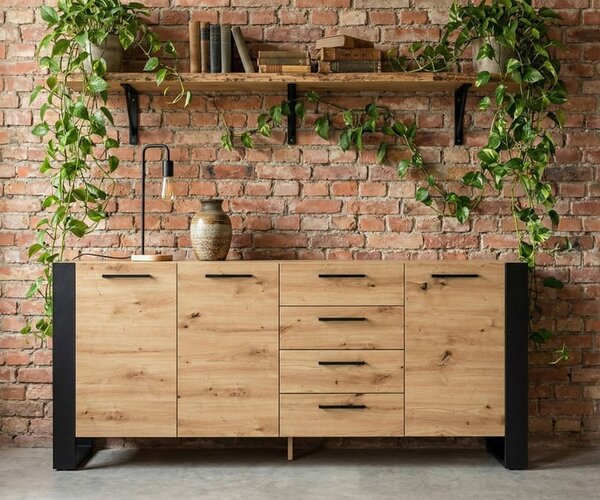 Duża loftowa komoda z szufladami 197cm artisan | Umeblowana.com