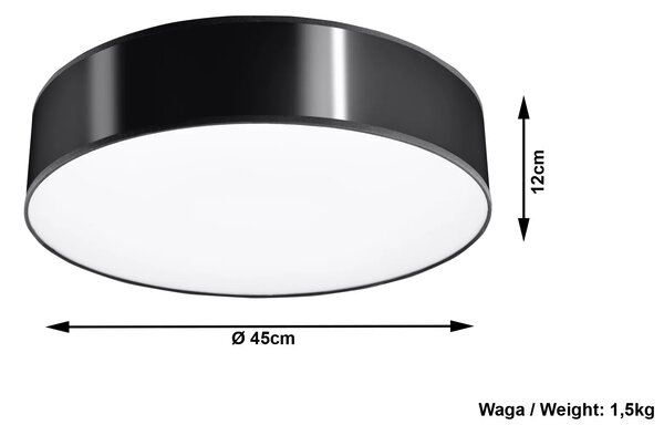 Okrągły czarny plafon LED E779 D6-W25