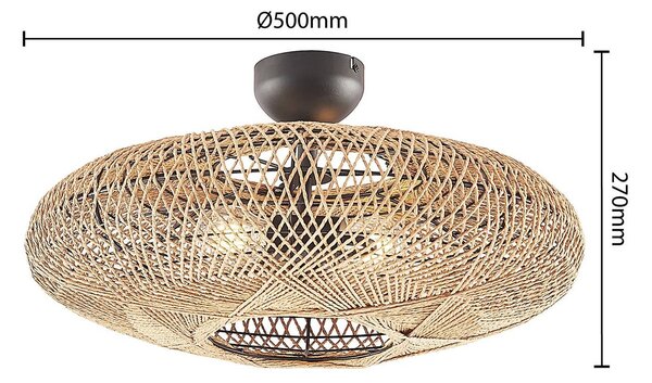 Lindby Lampa sufitowa Melvios, możliwość ściemniania, brązowy / rdzawy, salon / jadalnia, metal, skandynawski