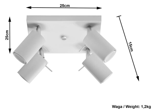 Kwadratowy plafon LED D3-A34