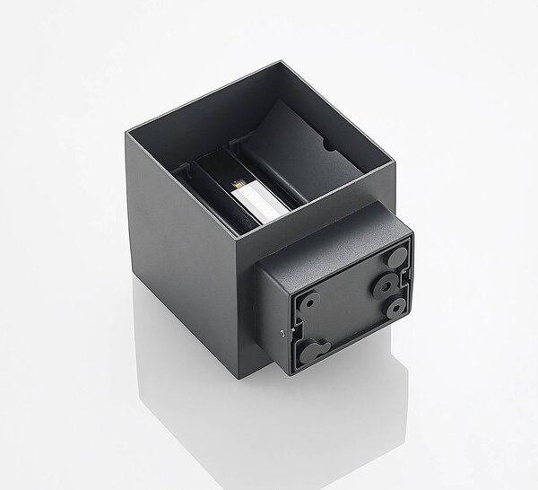 ELC Kinkiet zewnętrzny LED Esani, czarny, aluminium, nowoczesny