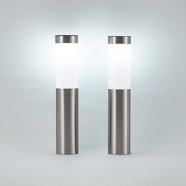 Lindby Lampa solarna LED Sirita, zestaw 2 sztuk Sirita, aluminiowy / szary / cynkowy, stal szlachetna, nowoczesny
