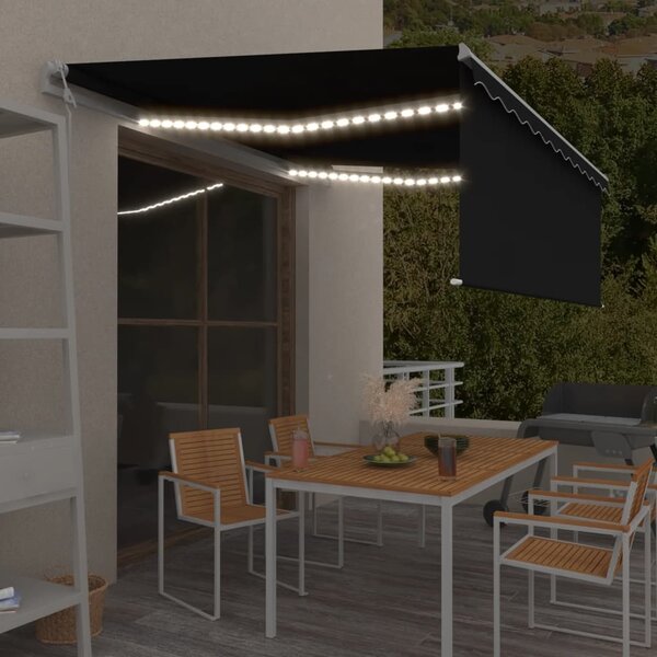 Automatyczna markiza z zasłoną, LED i czujnikiem wiatru, 4x3 m