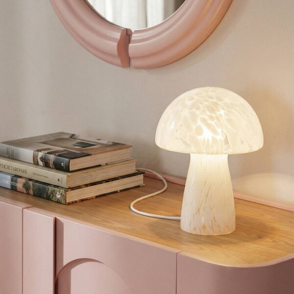 Lampa stołowa Hubi Lindby, biały / opal, salon / jadalnia, szkło, nowoczesny