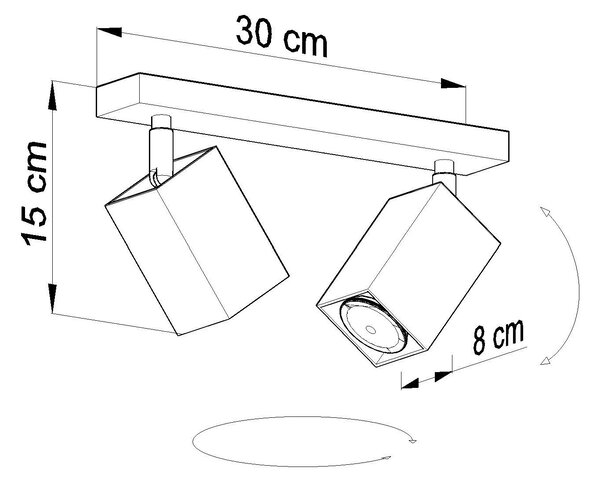 Szary loftowy plafon LED - E787 A1-K66
