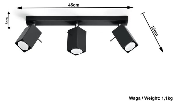 Halogenowy plafon LED E788-Merids - czarny