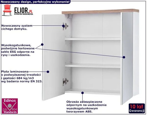 Szafka łazienkowa z lustrem 60 cm R8-H45