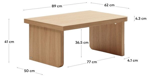 Stolik w dekorze dębu w naturalnym kolorze 89x62 cm Oaq – Kave Home