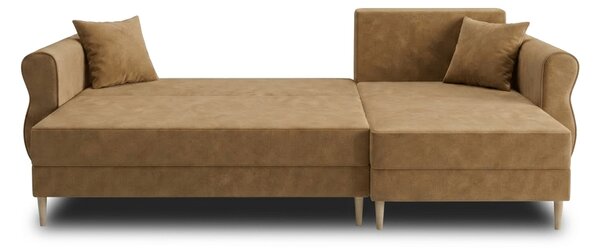 Rozkładana narożna sofa SILVIANO 230x140 cm, beżowa, uniwersalna
