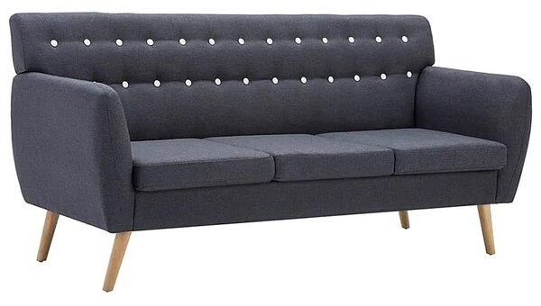 3-osobowa ciemnoszara sofa pikowana A3-F67