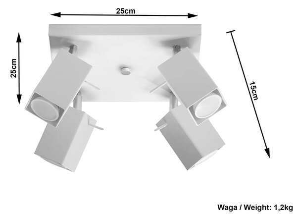 Kwadratowy plafon LED T1-B01