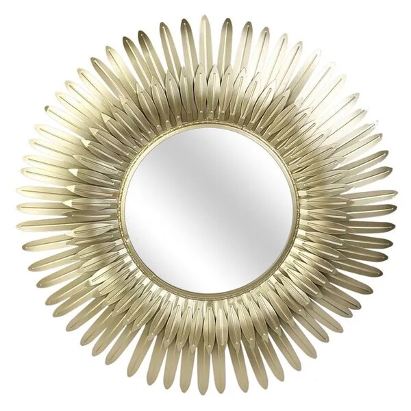 Złote okrągłe lustro w stylu glamour - Shaoli