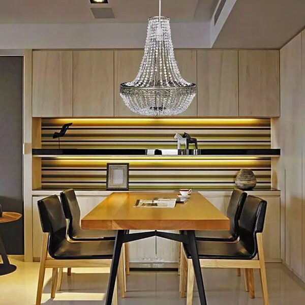 Kryształowa szykowna lampa wisząca - E991 R8-M41