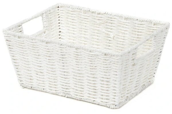 Compactor Ręcznie pleciony kosz ETNA, 31 x 24 x 14 cm, biały