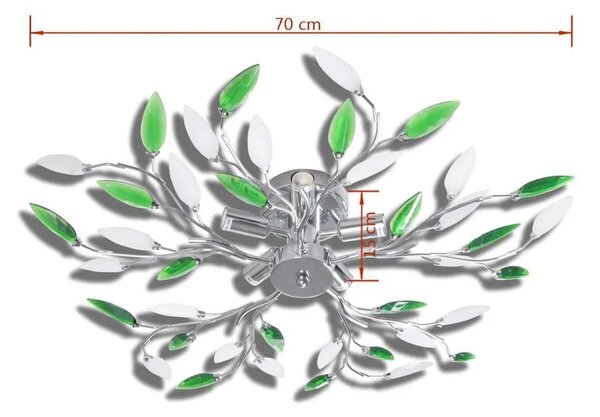 Zielona lampa sufitowa w formie liści - E996-Gardena