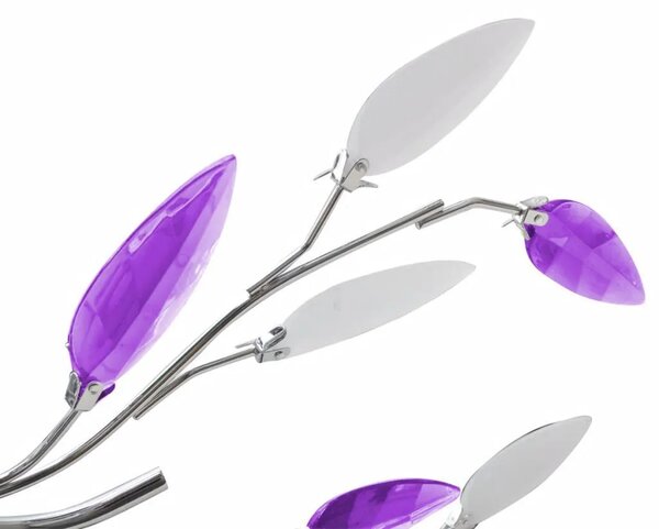 Fioletowa lampa sufitowa z motywem roślinnym - 3X E996 P4-G72