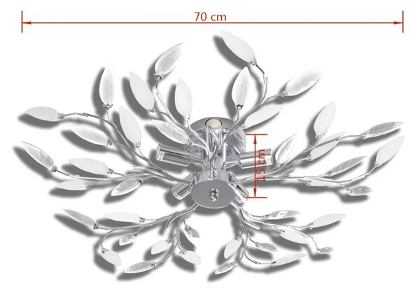 Biała lampa sufitowa w kształcie liści - 14X E996 H5-T49