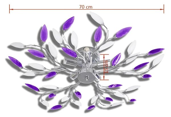 Fioletowa lampa sufitowa z motywem roślinnym - 3X E996 P4-G72