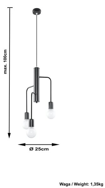 Regulowany loftowy żyrandol LED 4S E756 G1-Z61