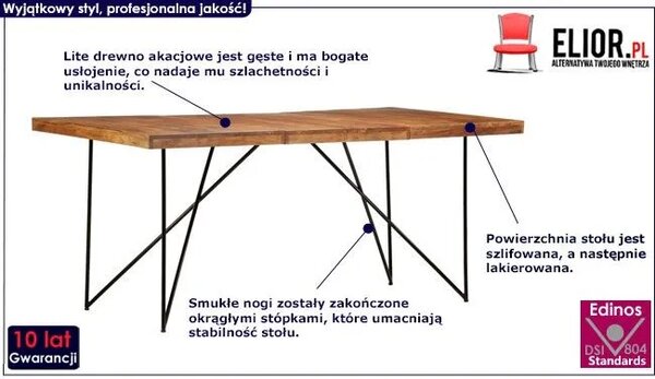Naturalny stół z drewna akacjowego G3-T28