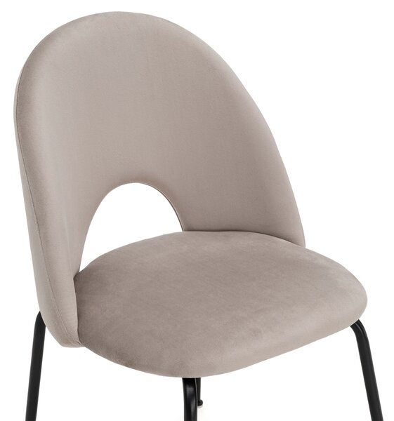 MebleMWM Krzesło Glamour KC-903-2 ciemny beż #7, czarne nogi