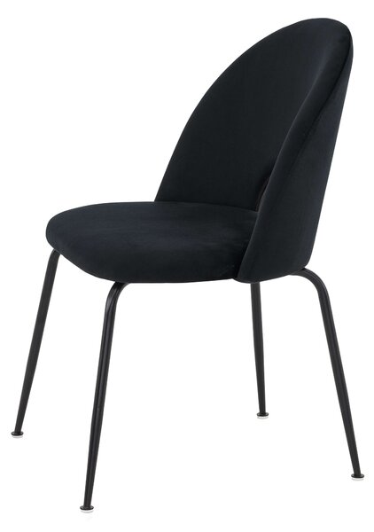 MebleMWM Krzesło Glamour KC-903-2 Czarny, czarne nogi