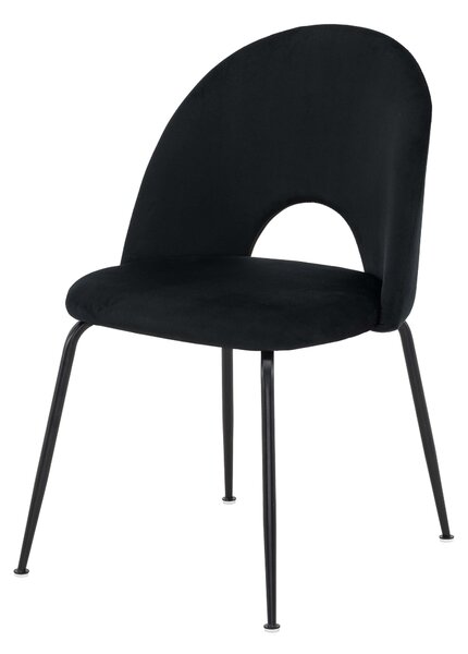 MebleMWM Krzesło Glamour KC-903-2 Czarny, czarne nogi